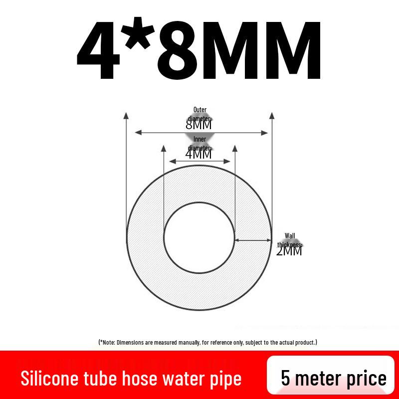 Translucent Silicone Rubber Hose, High-Temperature Resistant, Industrial-Grade Elastic Heat Conducting Tube, 4 or 6 Points.