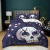 Sugar Skull Duvet Cover Scary Skeleton Comforter Cover Queen Twin Size For Adults Teen Halloween Decor Gothic Skull Bedding Set