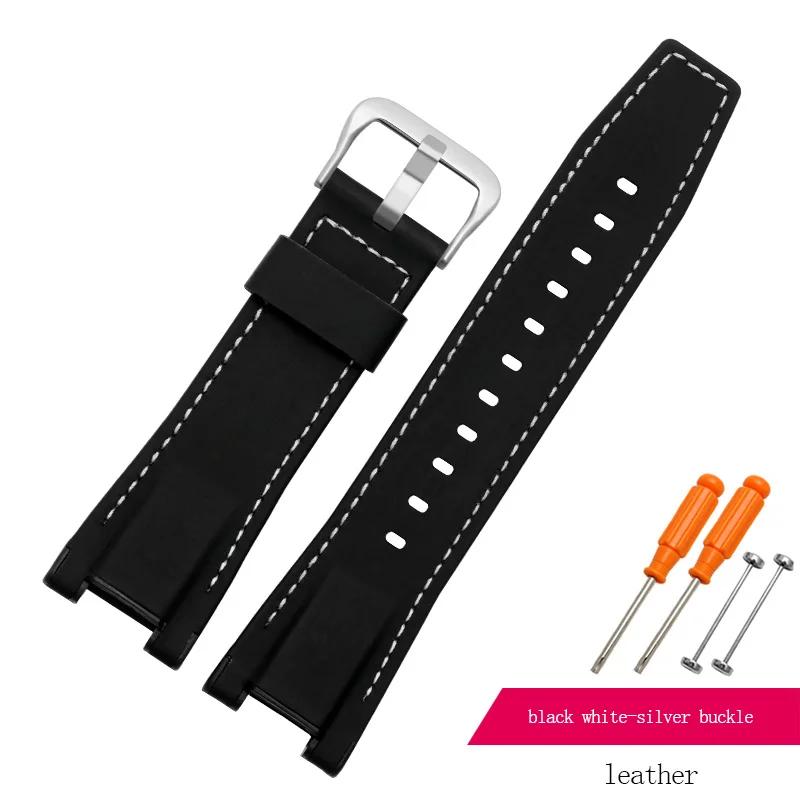 For G-SHOCK GST-W120L S130L S310 B100 Genuine Leather Nylon Canvas Watch Strap Black Brown Yellow Men Watchband