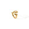 European & American Titanium Steel Heart Hollow Double-Headed Versatile Open Ring, 18K Gold Plated