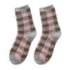 Fashion Home Women Girl Soft Bed Floor Plaid Socks Warm Sleeping Mid Stockings