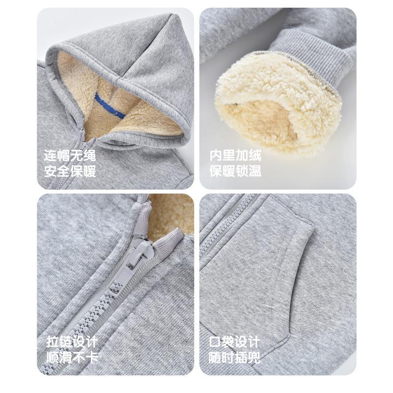 Lamb Fleece Jacket for Children's Clothing in Autumn and Winter, Stylish and Thick Warm Jacket for Middle and Young Children