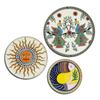 Metal Decorative Wall Plates |  Madhubani Art Design | Living Room Wall Decoration | Décor Items | Gift Items (Multicolour) (Set of 3)