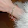 Korean Zircon Flower Bracelet: Elegant & Simple Versatile Bangle for Women