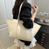 Pu Large Capacity Foldable Womens Tote Bag With Zipper Closure For Daily Use