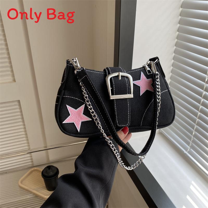 Canvas Star Fashion Chain Crossbody Bag For Street Style Girls