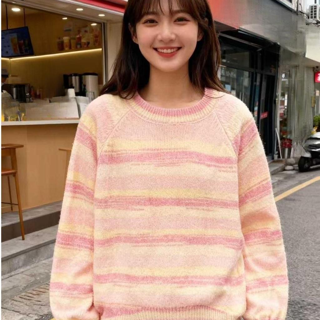 Fashionable and Simple Pullover Round-neck Sweater for Autumn and Winter, New Style, with A Very Sweet Atmosphere. Knitted Sweater for Women.