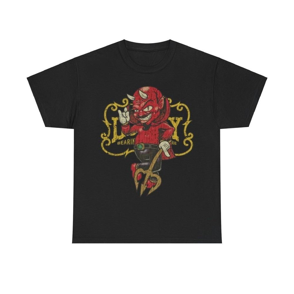 

Lucky Bearings Devil 1995 Car Distressed Print T-shirt 4XL