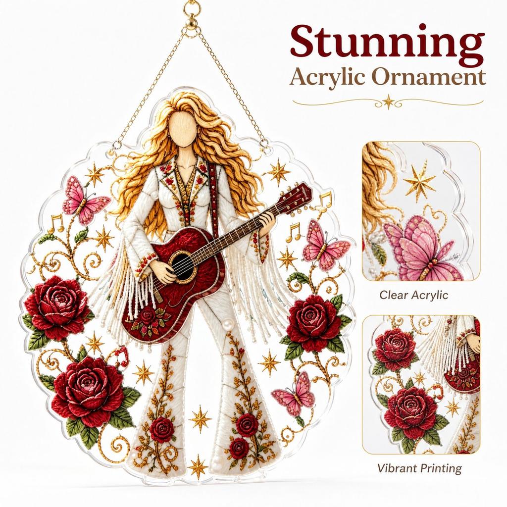 Girl Rotating, 2D Flat Acrylic Hanging Ornament for and Home Decor