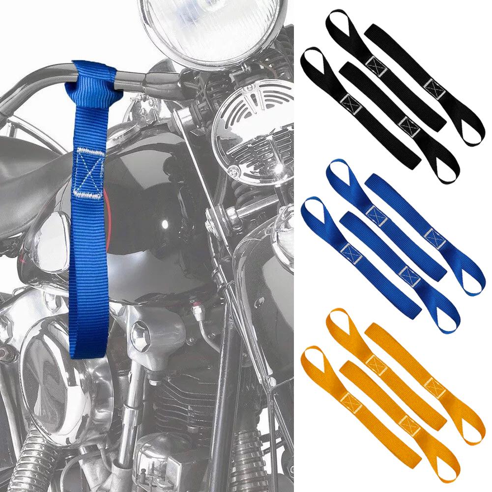 4pcs set Soft Loop Tie Down Straps For Securing Cargo ATV UTV Motorcycles Scooters Dirt Bikes Lawn Garden Equipment