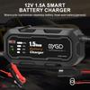 Automatic Smart Motorcycle Battery Charger Maintainer 12V 1500mA for Car/RV/ATV/Boat with LED Automatic Battery Trickle Charger