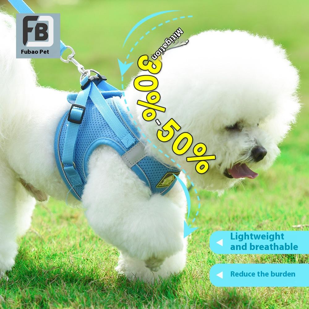 Reflective Dog Harness Vest for Small Medium Dogs Breathable Adjustable with Leash Comfortable No Pull Outdoor Walking Running