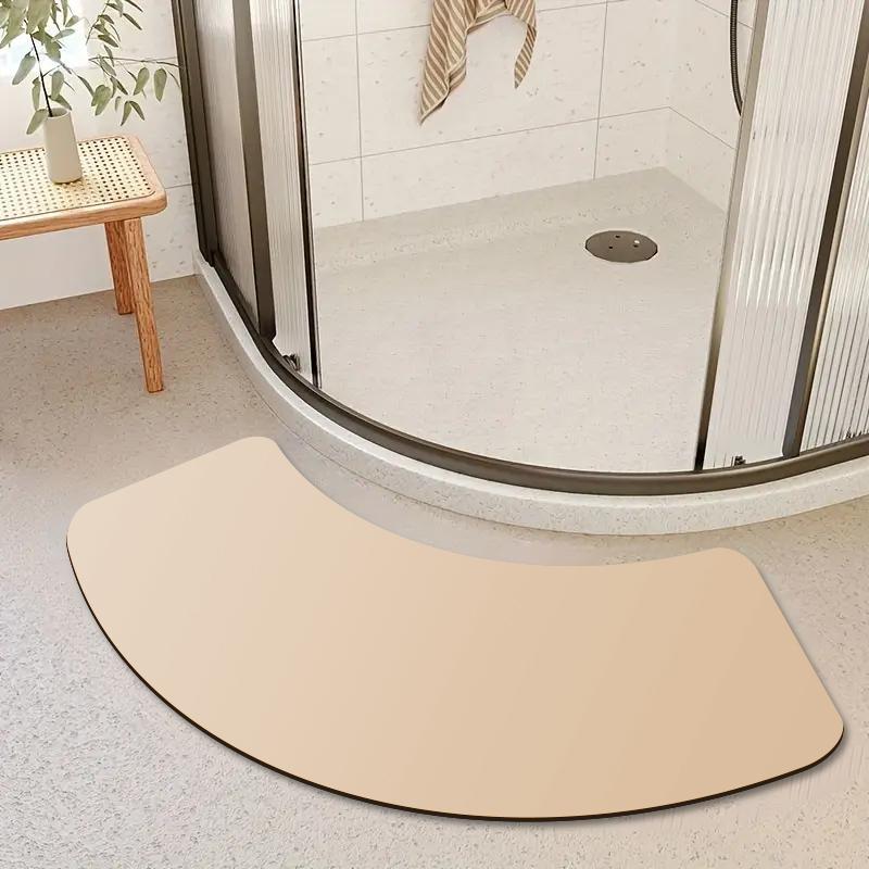 Solid Color Arched Bathroom Mat Diatom Mud Non-slip Foot Mat Shower Room Door Absorbent Mat Toilet Mat