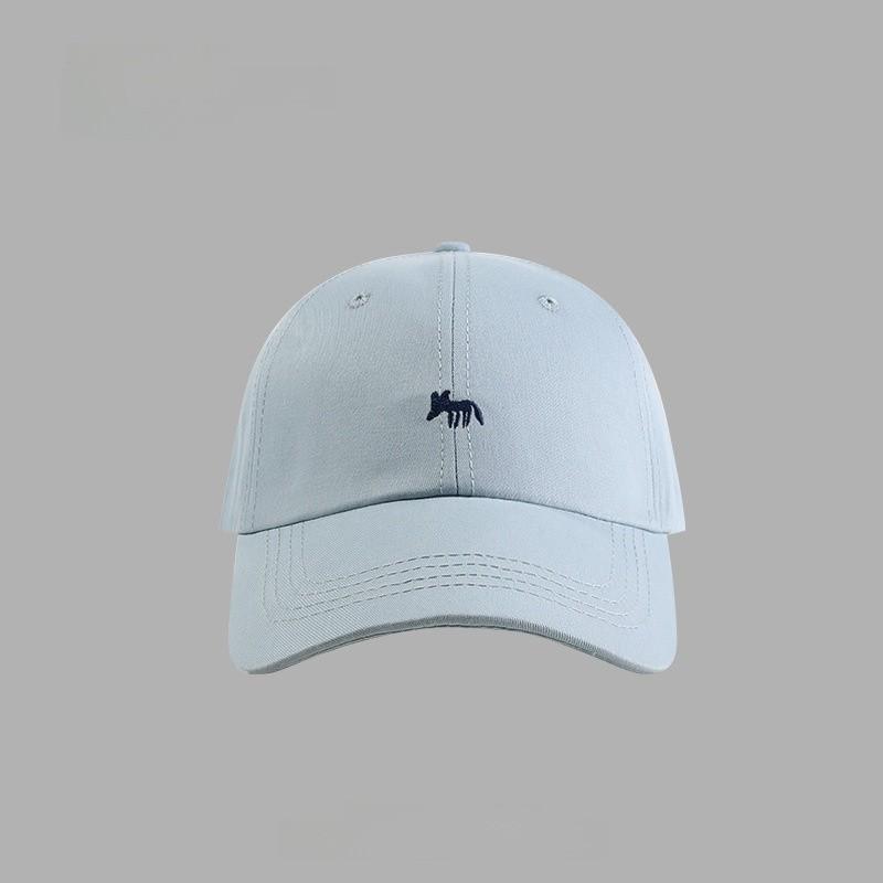 Small Fox Embroidered Baseball Cap With Sun Protection For Outdoor Activities