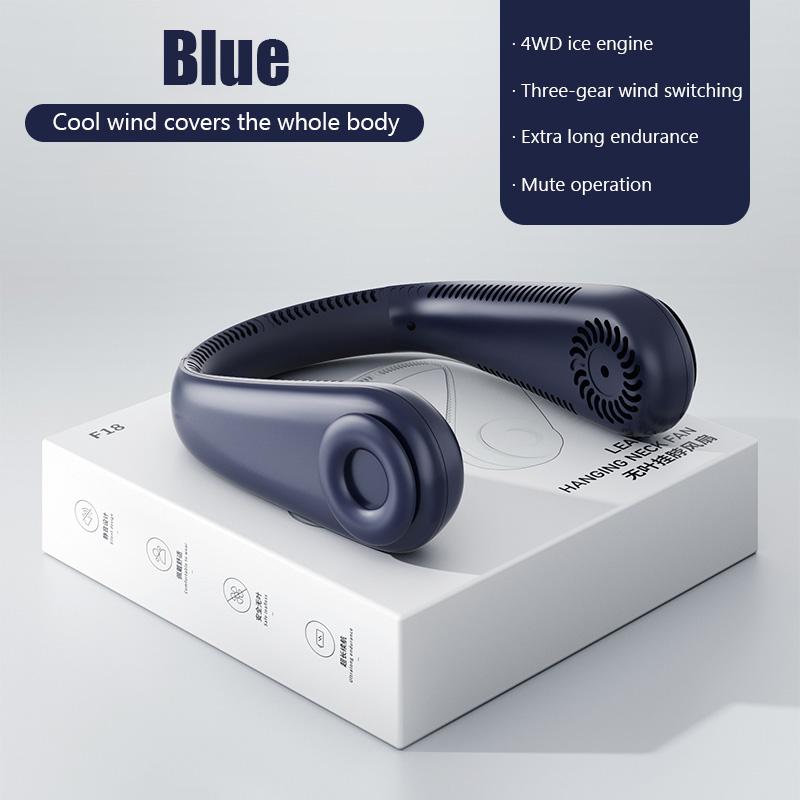

Безлопастной подвесной вентилятор на шею с тремя скоростями, USB, портативный мини-вентилятор для лета, путешествий, спорта на открытом воздухе, портативный вентилятор с функцией зарядки синий