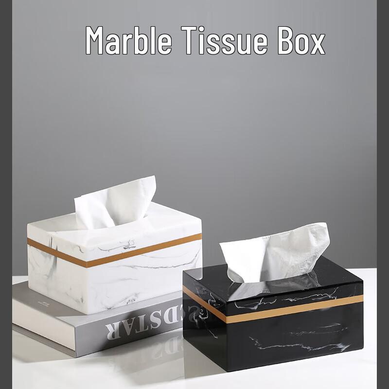 SEFASHYOH Marmor-Optik Nordische Taschentuchbox