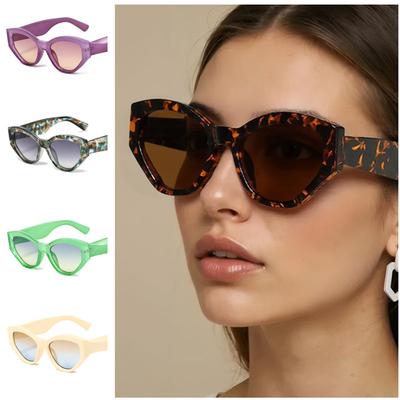 HETA Solglasögon Geléfärg Anti-UV Glasögon Överdimensionerad Ram Glasögon Enkelhet Kattöga Google Retro Dam Solglasögon