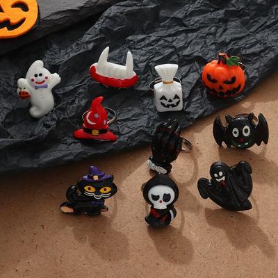 Bat Ghost Finger Ring Wizard Hat Pumpkin Ring Exquisite Halloween Ring  Gift