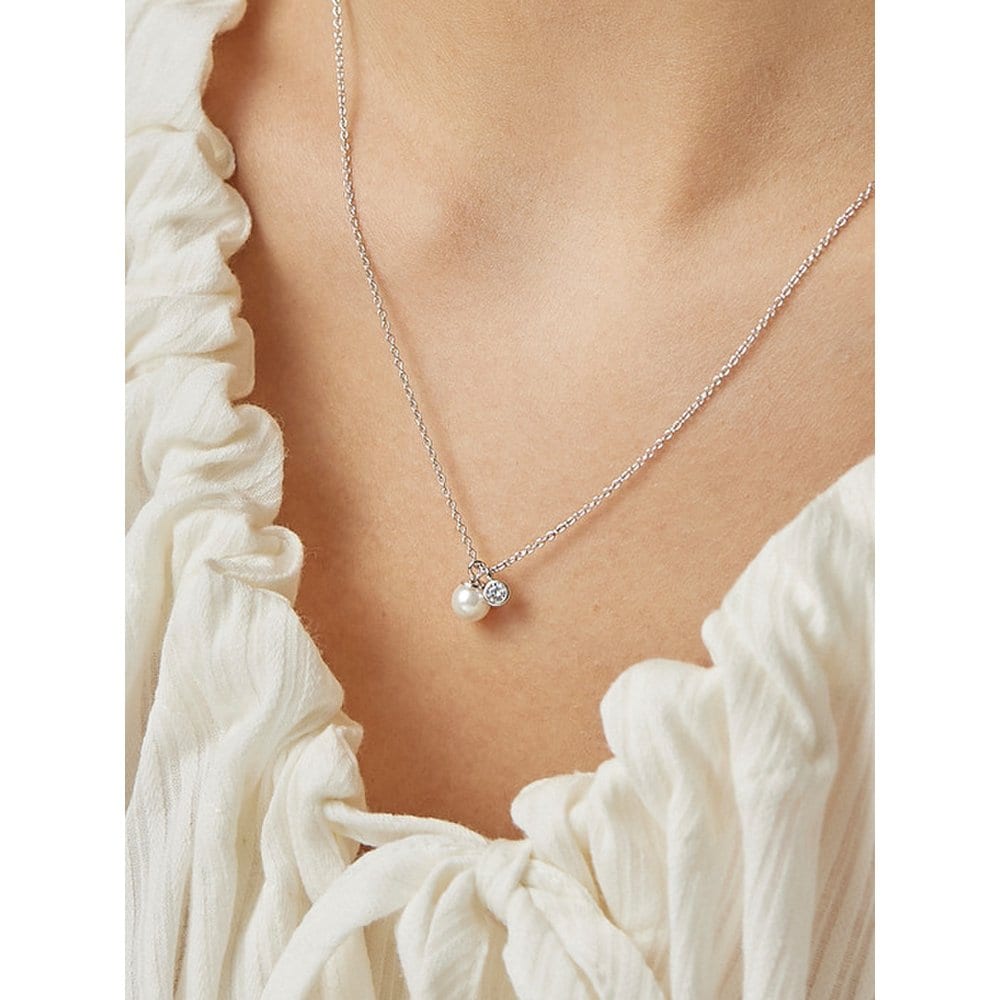 [Byhyeres] Silver (W) Pearl Stone Necklace Bh7N53726W9450