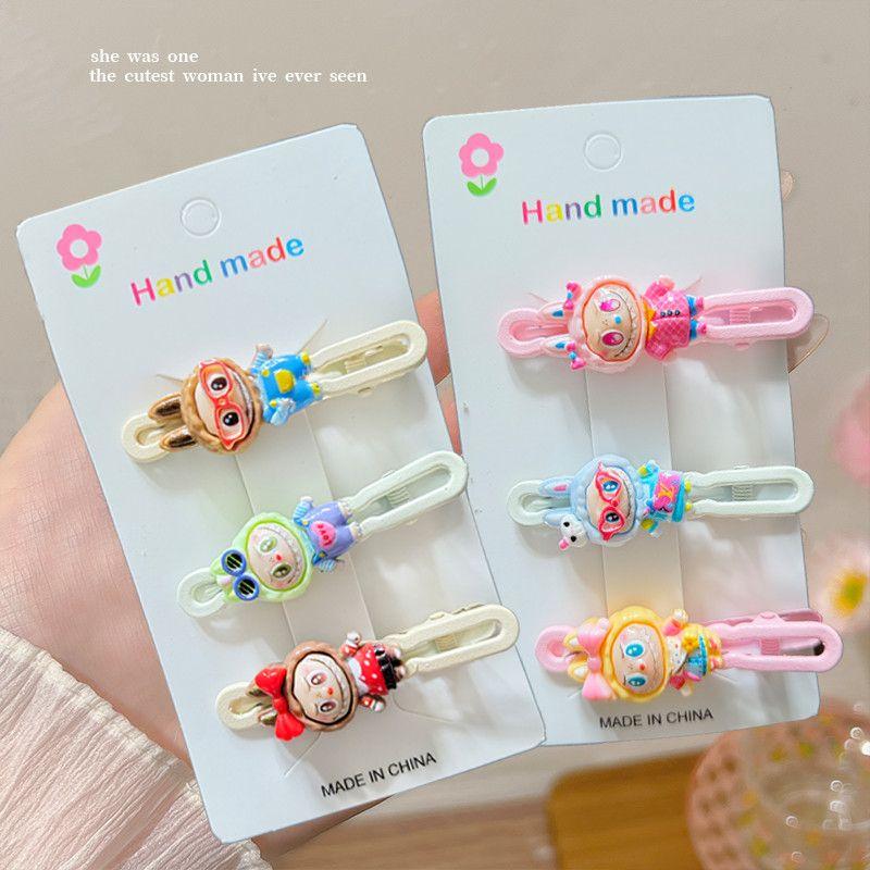 

2025 New Labu Hair Clip Cute and Sweet Side Broken Hair Clip for Girls Hearts, Foreheads, Bangs, Duckbill Clips 6pcs