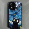 Case for Xiaomi Redmi Note 17 5G 4G Anime Black Cat Starry Cloud Print Phone Cover Acrylic Hard Back Shell With Flexible TPU Edge