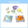 Wooden Simulation Colored Afternoon Tea Kitchen Utensil Set Children Toys For Imaginative Role Play