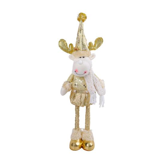Christmas Gnome Plush Doll Retractable Legs Santa Claus Snowman Elk Ornament Adjustable Standing Figurine Decoration
