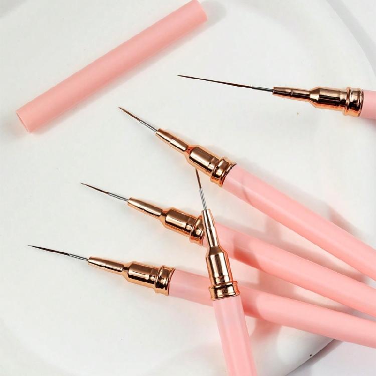 5Pcs Nail Art Brushes,Super Fine Thin Liner Nail Brush Set for Nail Gel Polish Painting Designs Gifts for Women Girls