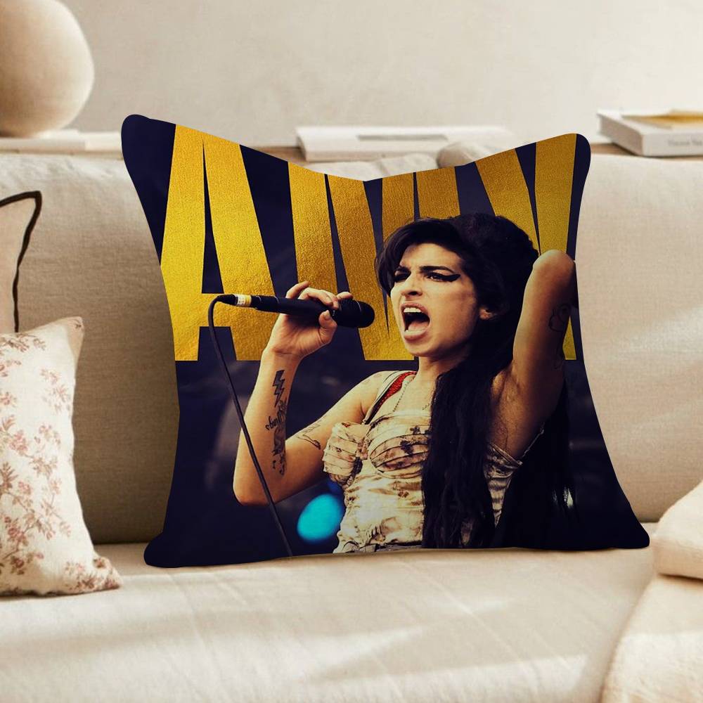 Amy WWinehouse Music Singer Movie Cushion Cover Inches Farmhouse Decor Home Throw Pillow Covers for Couch Decorations