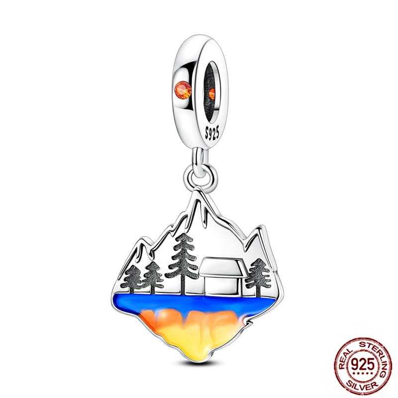 Copper Loveheart Charms Beads Cute Cat Panda Poker Phone Charm Pendant Fit Original Bracelet Diy Jewelry Women Gift