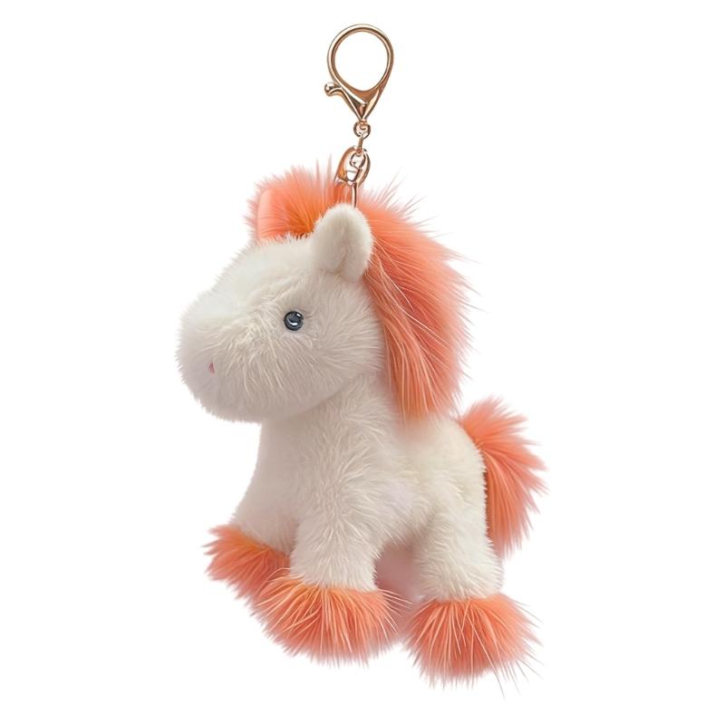 Adorable Horse Plush Keychain Soft PP Cotton Cute Stuffed Animal Toy Bag Hanging Decoration For Girls Gift