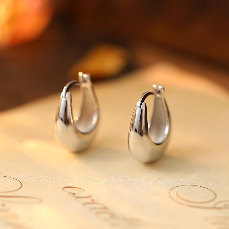 Boucles d'oreilles en argent S925 Banyan Tree en forme de U - Style blogueuse de mode coréenne