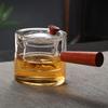 High Borosilicate Glass Teapot with Wooden Side Handle