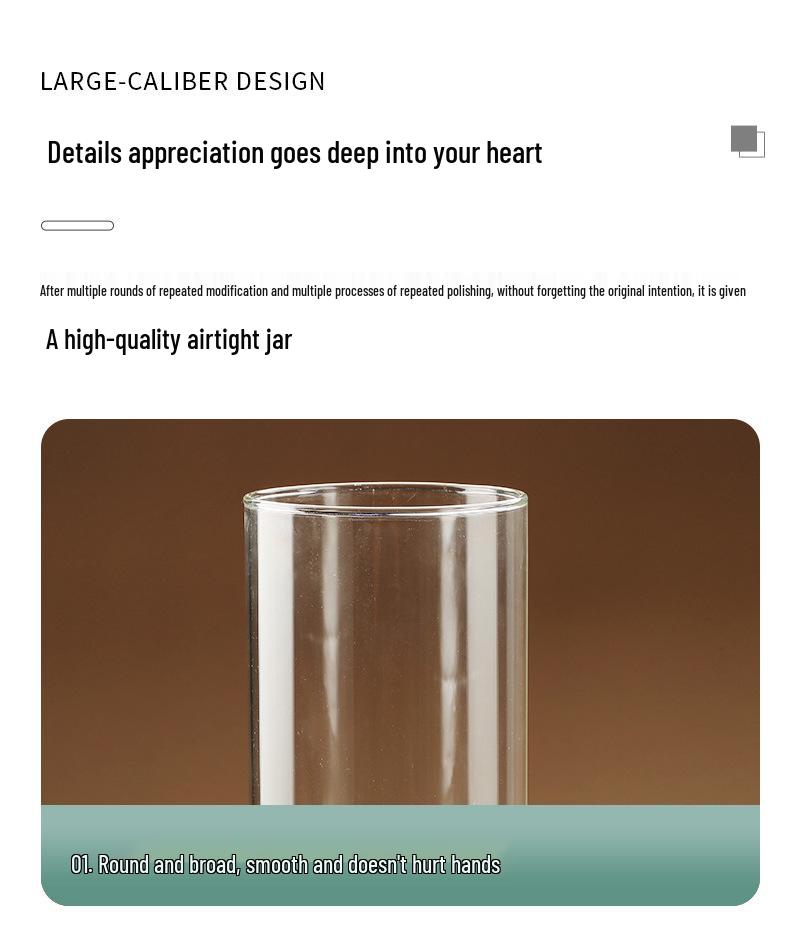 High Borosilicate Glass Storage Jar with Bamboo Lid & Silicone Seal - Airtight & Moisture-Proof