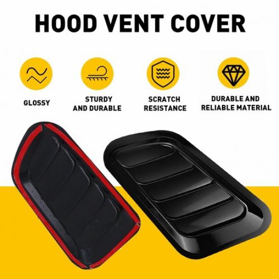 1 pair Black Car Hood Vent Scoop Cover Air Flow Intake For Ford Toyota Honda I