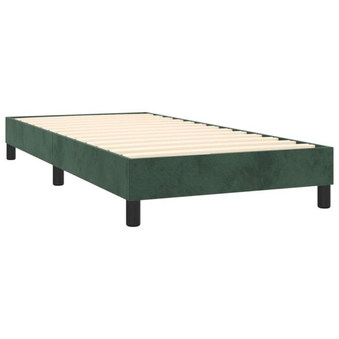 3120739 vidaXL Spring Bed Base Dark Green 80x200 Cm Velvet