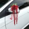 Ornement Floral pour Véhicule de Cérémonie avec Rubans de Roses Artificielles Longueurs pour Placement sur Miroir de Mariage et Accent de Voiture