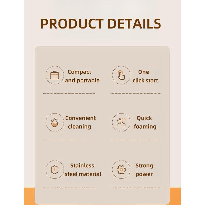 Immersion Blender Handheld, 2-in-1 Hand Blender Electric with USB Rechargeable 3 Speeds, Stainless Steel Blade Stick Blender with Whisk, for Coffee