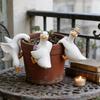 1/3Pcs Duck Pendant Hanging Over Flower Pots Resin Sculpture Outdoor Indoor Figurine Farmhouse Patio Balcony Decoration