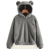 Womens Winter Fleece Hoodie With Plush Ears For Casual Comfort
