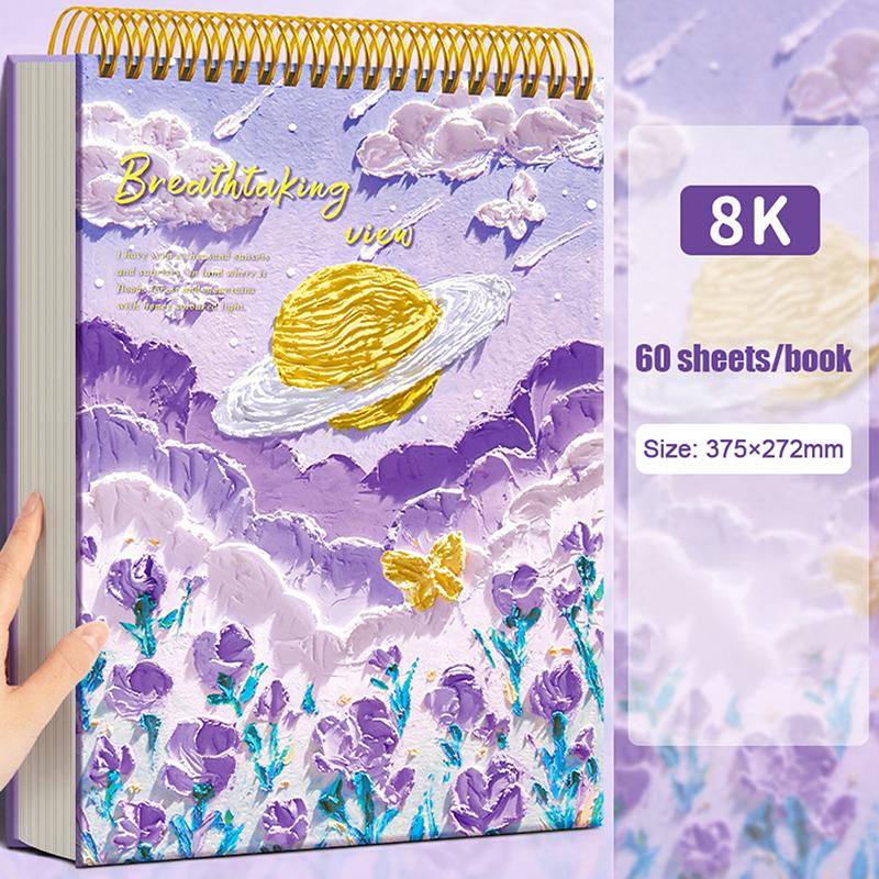 A4/8K/16K Thickened Sketchbook 60 Sheets 160G For Drawing Watercolor/Oil Painting/Colored Pencils Blank Drawing Book
