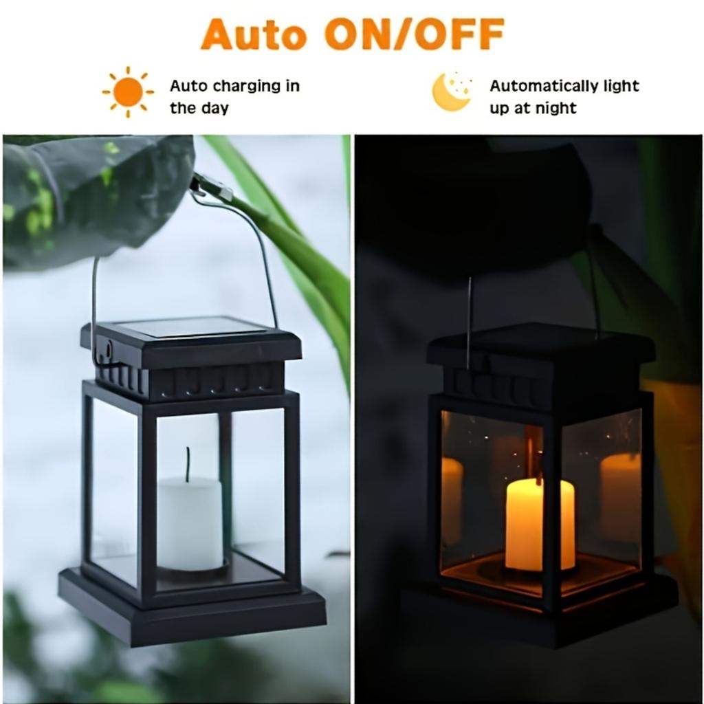 Solar Lanterns, Flickering Flameless Candle LED Lights, Solar Lights Garden Outdoor Hanging Decoration for Table, Patio, Outdoor Party Decoration