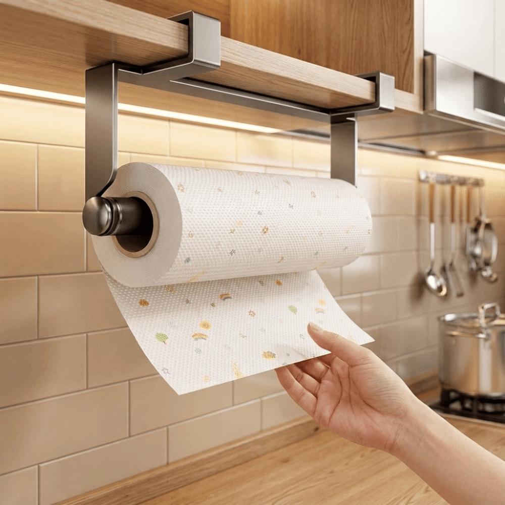 No Drill Under Cabinet Paper Towel Holder Wall Mounted Paper Towel Rack for Kitchen