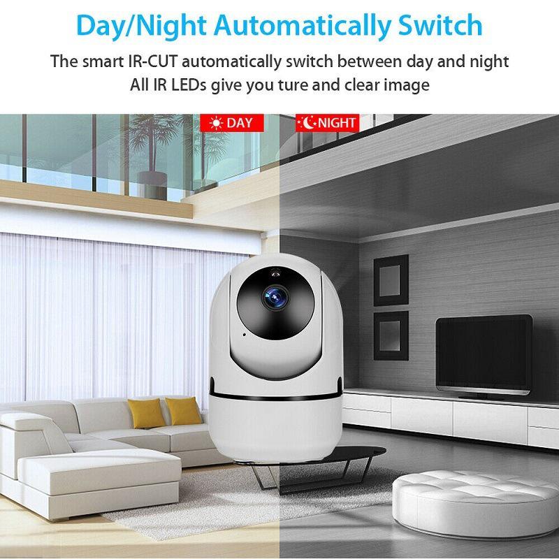 360° Panoramic Indoor Camera with Two-Way Audio and Wireless Remote Monitoring