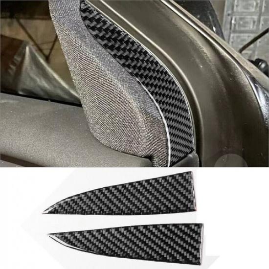 2Pcs Carbon Fiber Interior Door Speaker Cover Trim Sticker For Tesla Model 3/Y