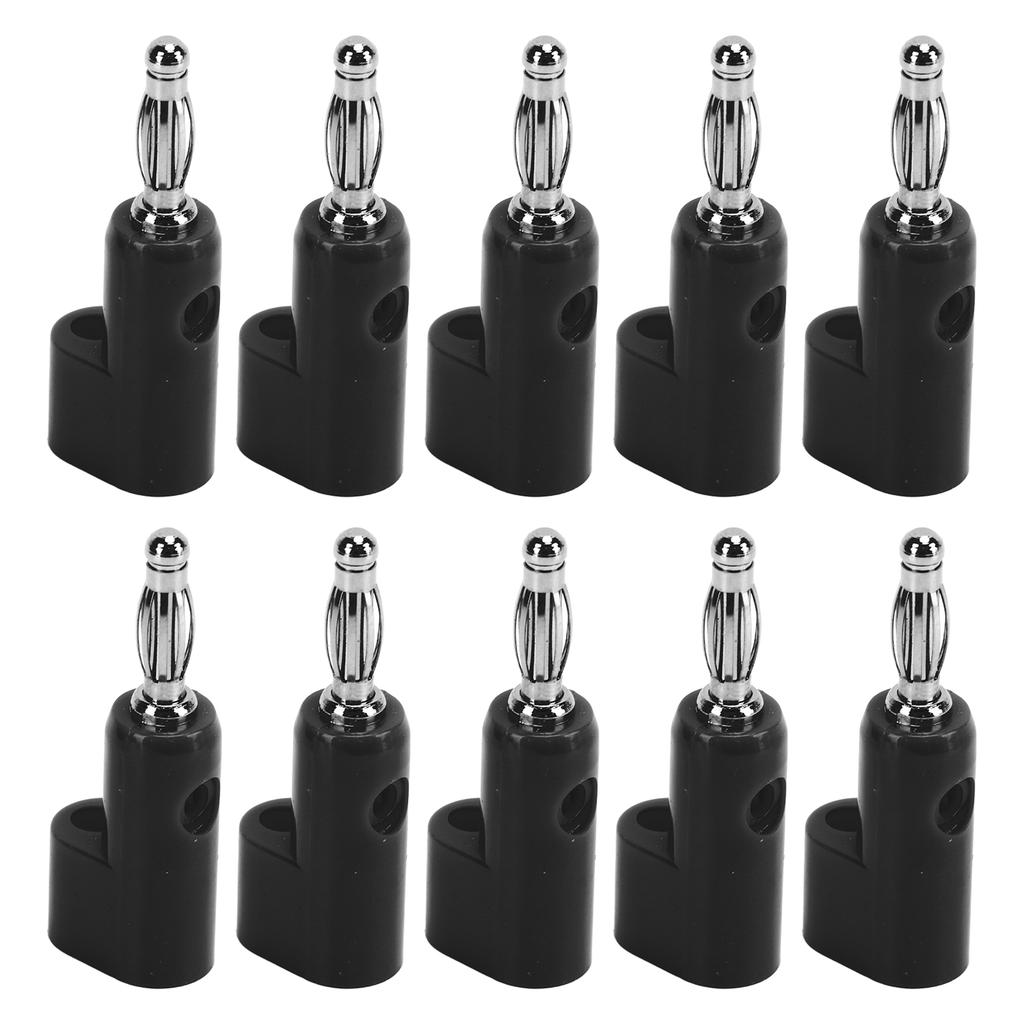 10pcs 4mm Stackable Banana Plug Connectors Solderless Banana Plugs for Security Accessories
