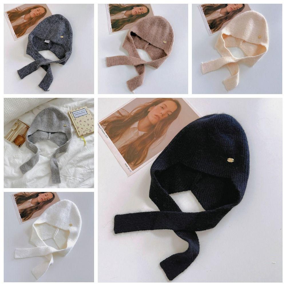 Coldproof Woolen Crochet Beanies Cap Keep Warm Girls Pullover Cap Fashion Knitted Hat  Female