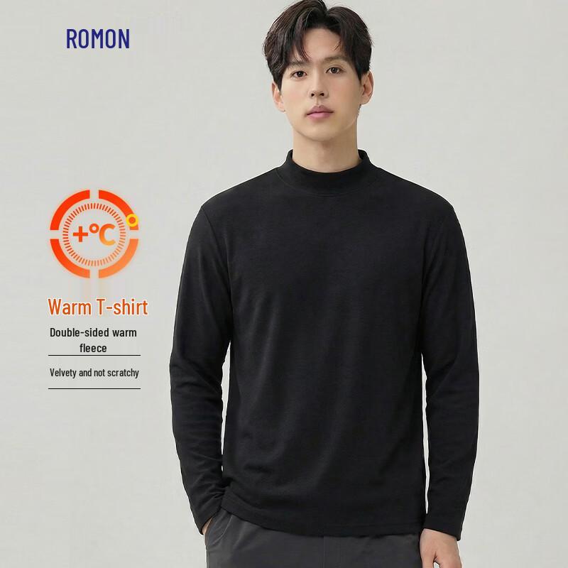 Men's Fleece Brushed Long Sleeve Warm T-Shirt