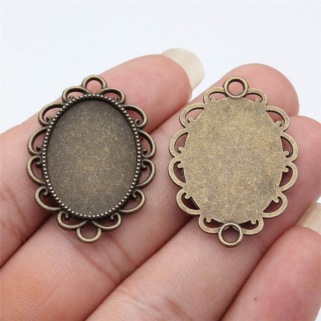 Accessories Parts Fit 18x25mm Oval Glass Cabochon Base Tray Bezel Wedding Jewelry Findings QA039