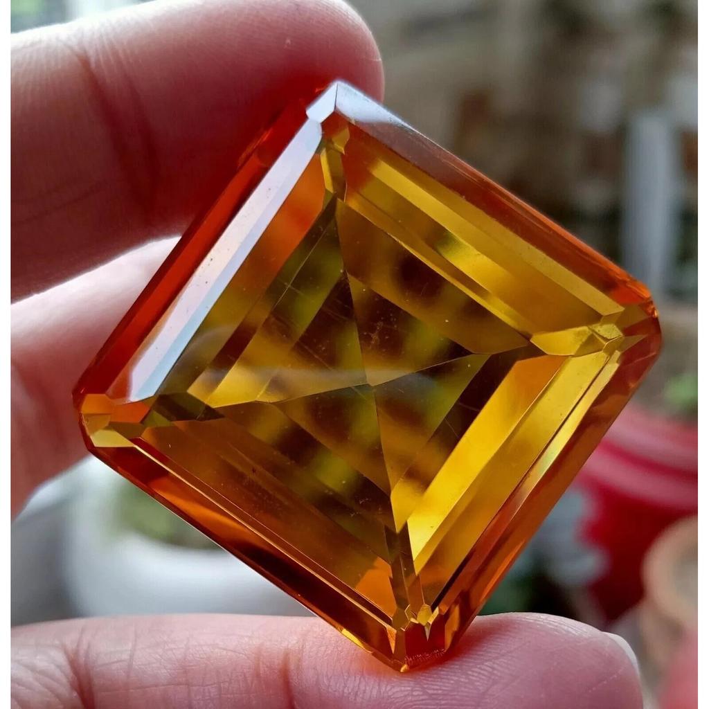 Shinny Tourmaline Amazing Orange 120+ Ct Square Beautiful Certified Gemstone